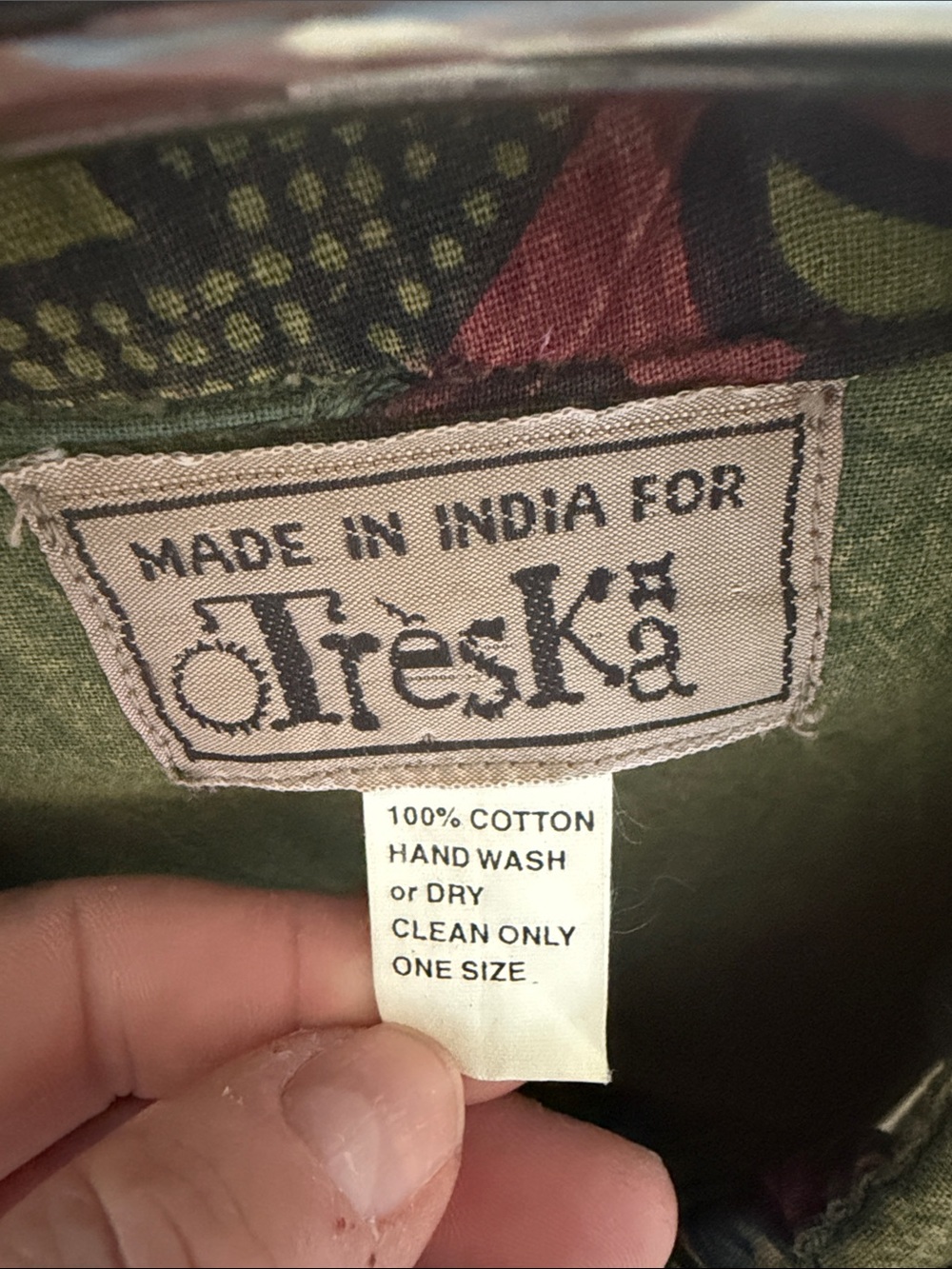 Green Patterned Elephant Button-Up Jacket, OS - Picture 2 of 10